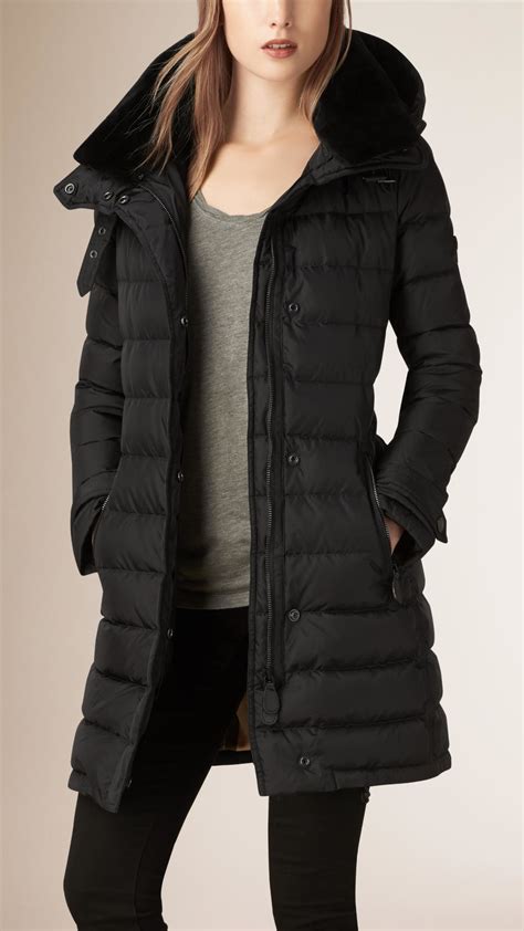 burberry black down coat|burberry coat size 50.